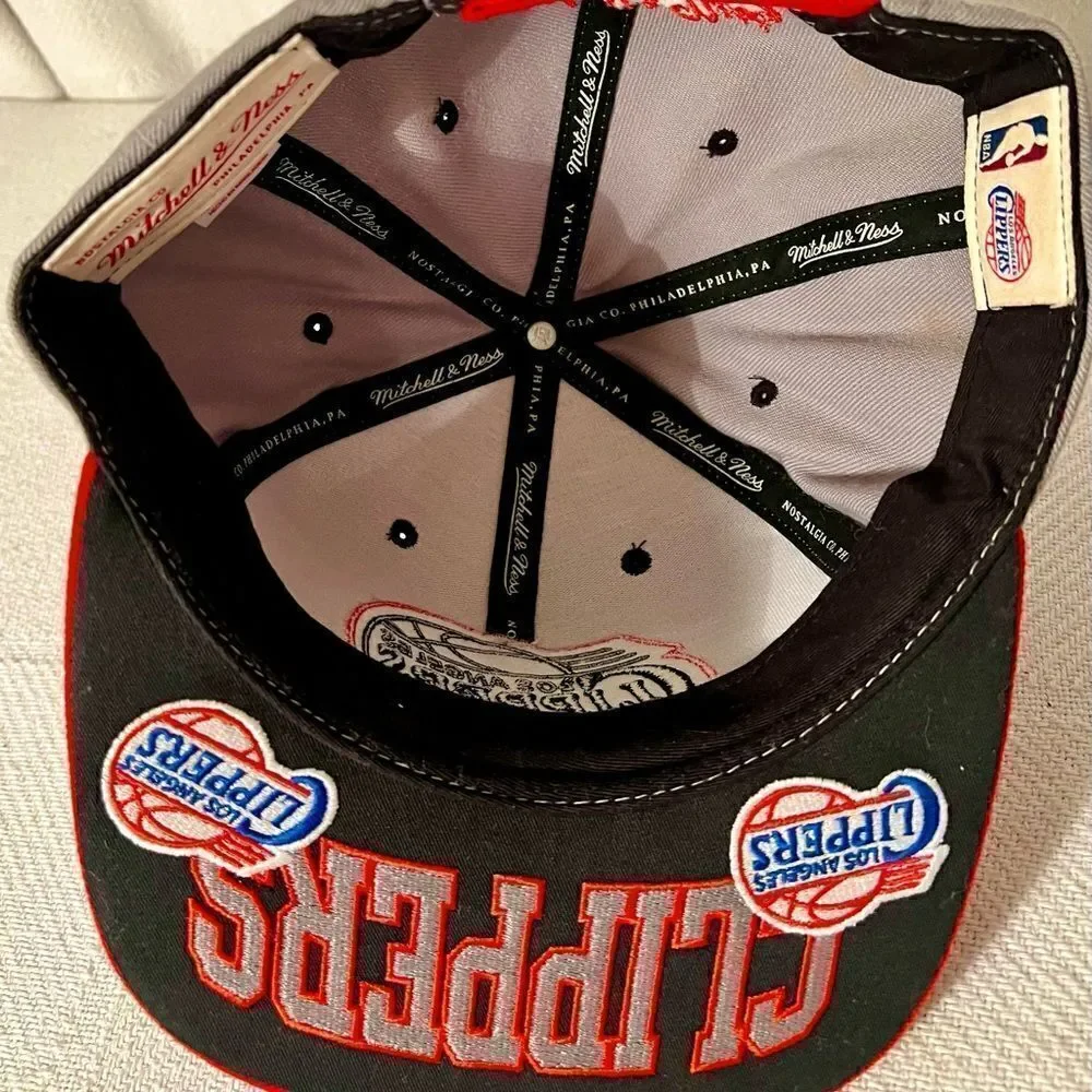 NBA LA Clippers Embroidered Baseball Hat  Hook and Loop Closure Mitchell & Ness
